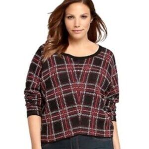 Torrid Plaid Cropped Sweater 2X